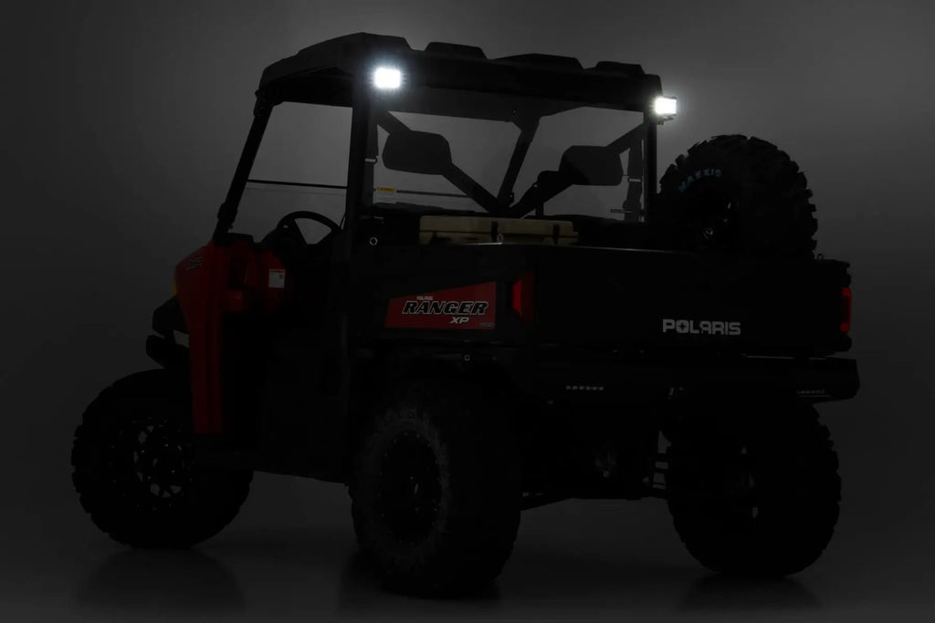 LED Light | RR Cage Mount | 2" Black Spot Pair | Polaris Ranger 1000/Ranger XP 900/1000 by Rough Country