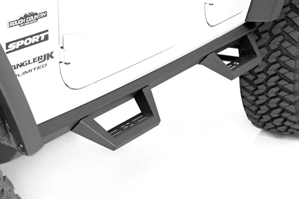 Contoured Drop Steps | 4 Door | Jeep Wrangler Unlimited 2WD/4WD (2007-2018) by Rough Country
