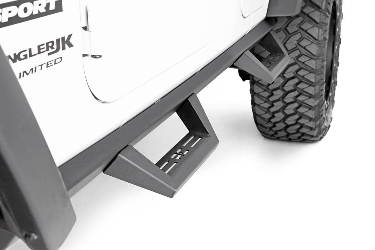 Contoured Drop Steps | 4 Door | Jeep Wrangler Unlimited 2WD/4WD (2007-2018) by Rough Country