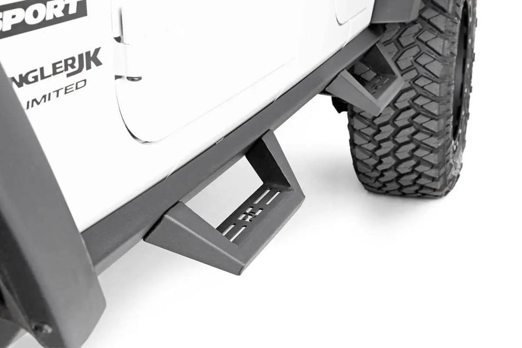 Contoured Drop Steps | 4 Door | Jeep Wrangler Unlimited 2WD/4WD (2007-2018) by Rough Country
