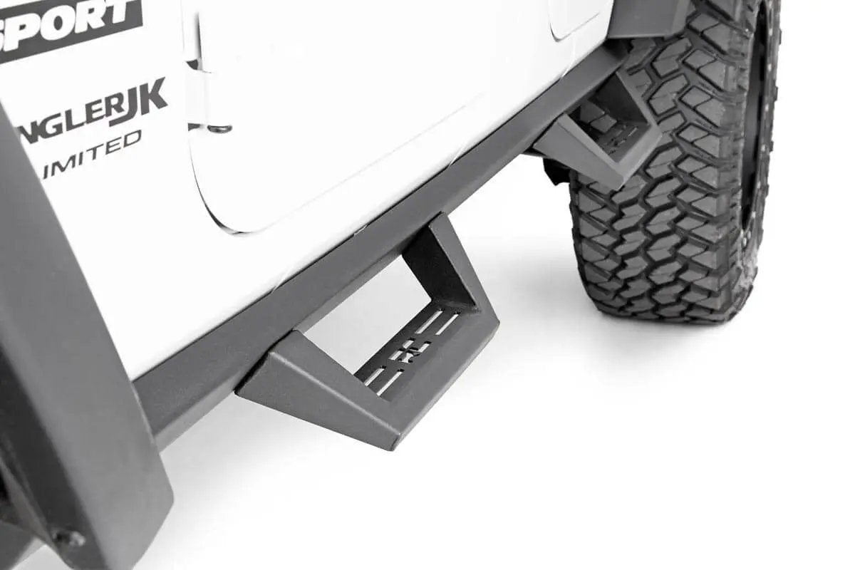 Contoured Drop Steps | 4 Door | Jeep Wrangler Unlimited 2WD/4WD (2007-2018) by Rough Country