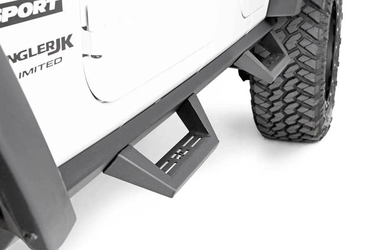 Contoured Drop Steps | 4 Door | Jeep Wrangler Unlimited 2WD/4WD (2007-2018) by Rough Country