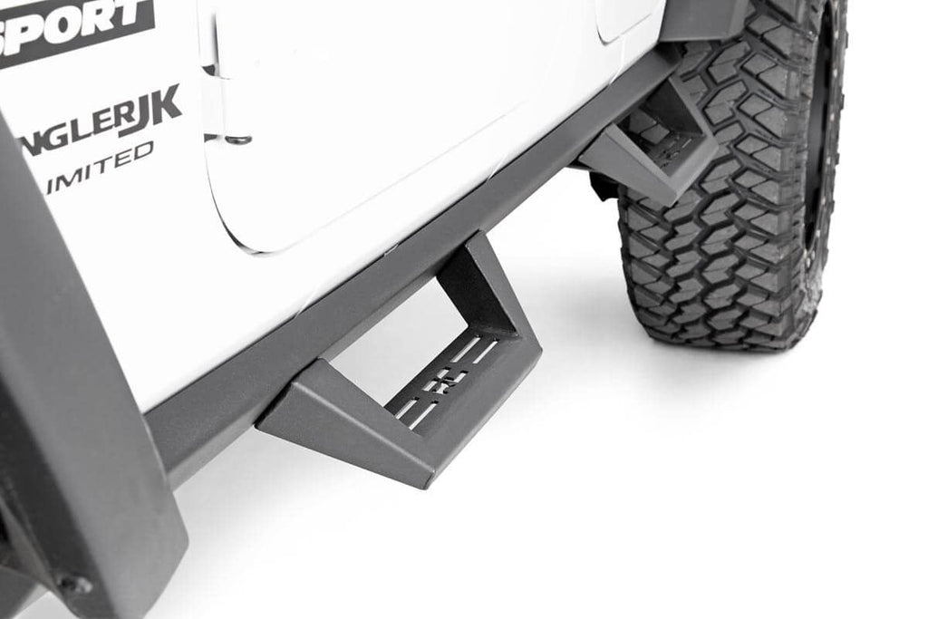 Contoured Drop Steps | 4 Door | Jeep Wrangler Unlimited 2WD/4WD (2007-2018) by Rough Country