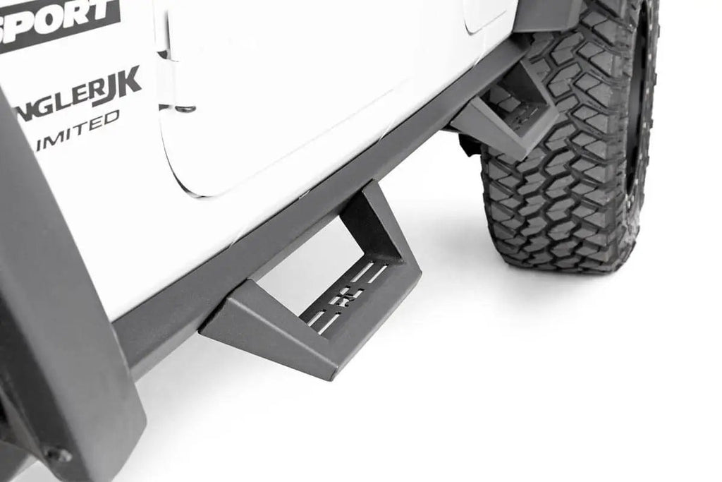 Contoured Drop Steps | 4 Door | Jeep Wrangler Unlimited 2WD/4WD (2007-2018) by Rough Country