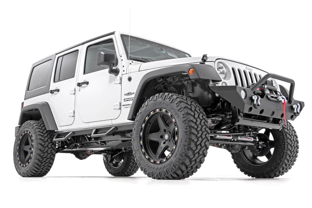 Contoured Drop Steps | 4 Door | Jeep Wrangler Unlimited 2WD/4WD (2007-2018) by Rough Country