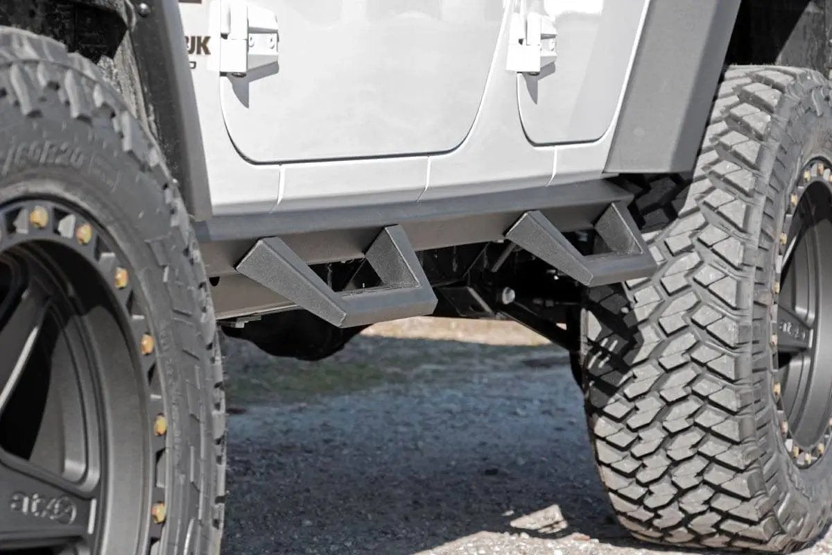 Contoured Drop Steps | 4 Door | Jeep Wrangler Unlimited 2WD/4WD (2007-2018) by Rough Country