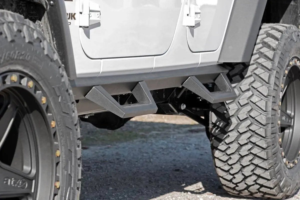 Contoured Drop Steps | 4 Door | Jeep Wrangler Unlimited 2WD/4WD (2007-2018) by Rough Country