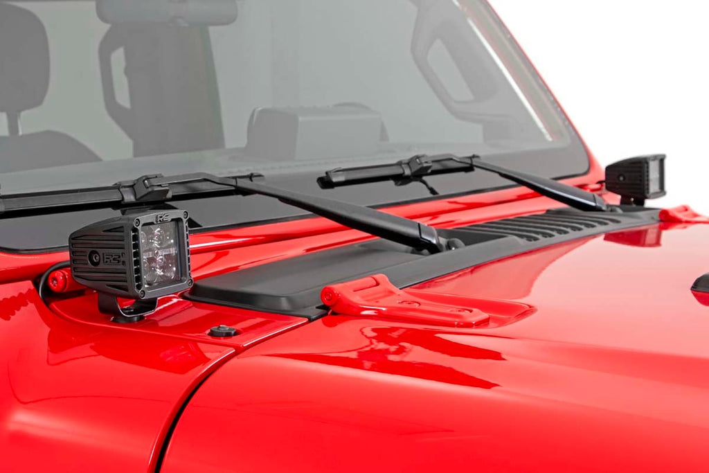 LED Light Kit | Cowl Mount | 2" Black Pair | Amber DRL | Jeep Gladiator JT/Wrangler JL (18-26) by Rough Country