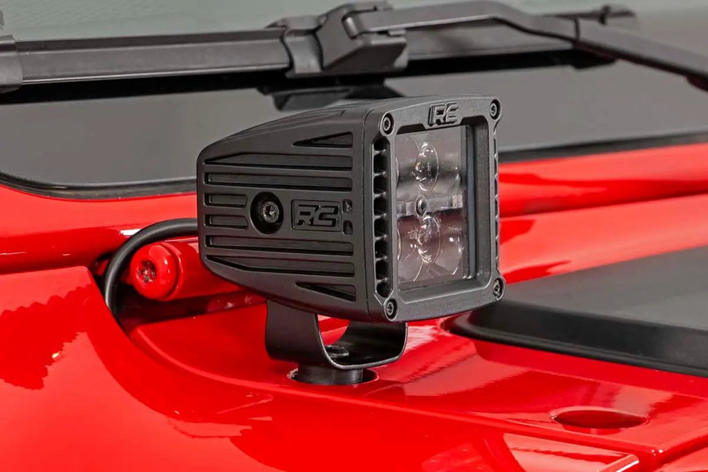 LED Light Kit | Cowl Mount | 2" Black Pair | Jeep Gladiator JT/Wrangler JL (18-26) by Rough Country