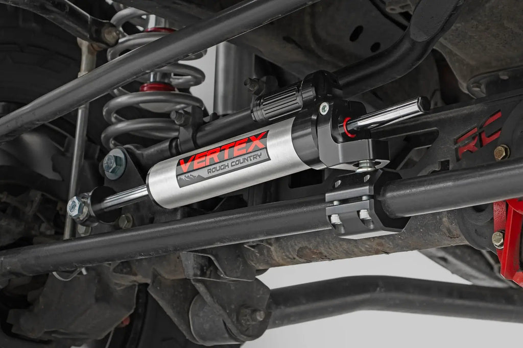 Vertex Steering Stabilizer | Pass-Through | Jeep Wrangler JK/Wrangler Unlimited (07-18) by Rough Country