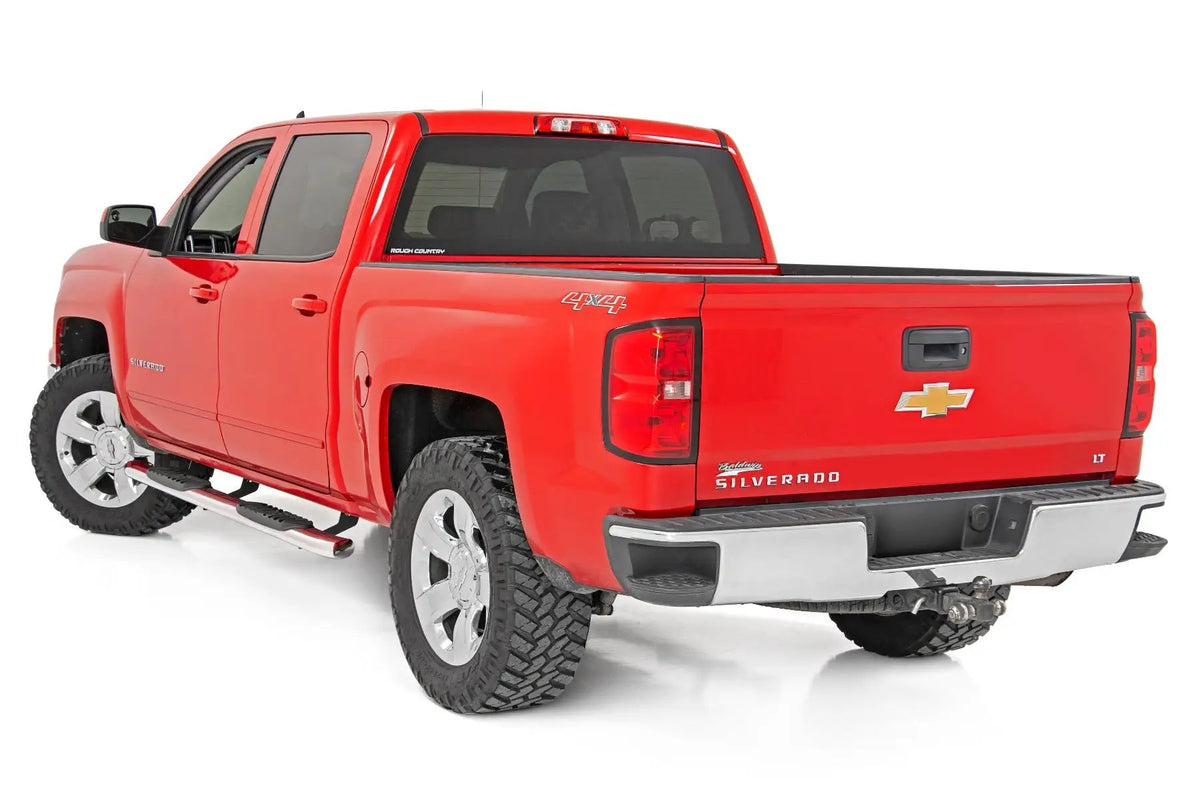 Oval Nerf Steps | Stainless | Crew Cab | DEF Tank | Chevy/GMC 1500/2500HD/3500HD (07-19 & Classic) by Rough Country