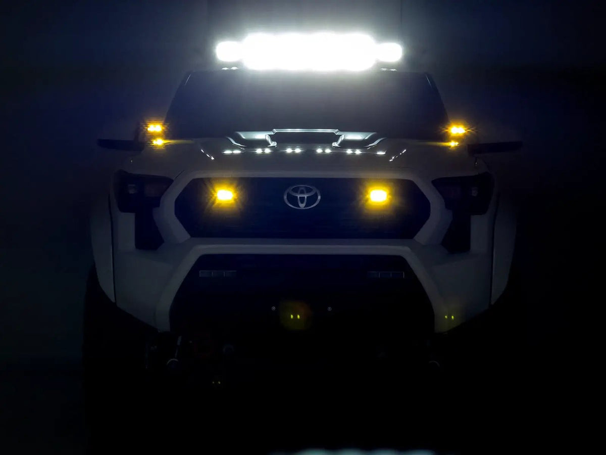 3x1.75 Inch Black Series | Yellow | LED Slim Aux | SAE Fog | Pair by Rough Country