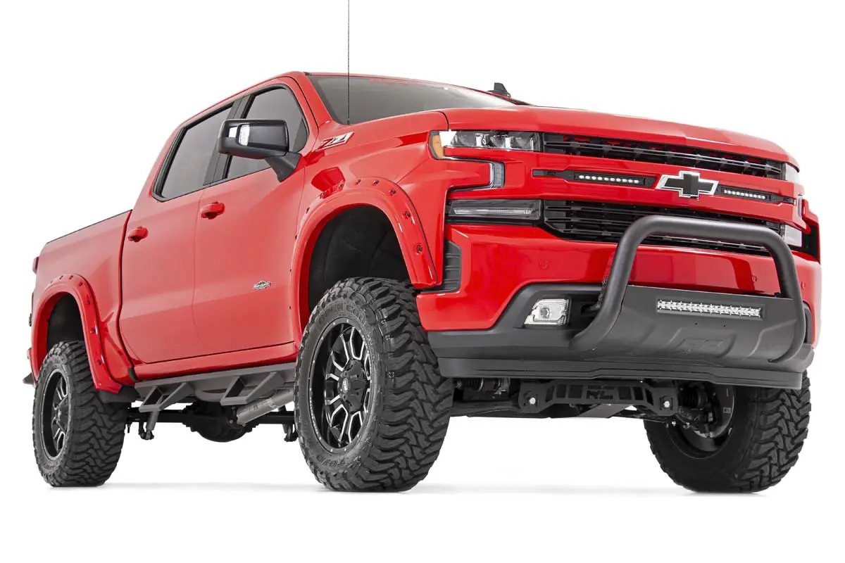 LED Light Kit | Grille Mount | 10" Black Slimline Pair | Chevy Silverado 1500 (19-22) by Rough Country