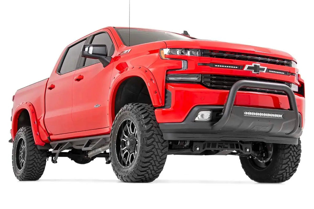 LED Light Kit | Grille Mount | 10" Black Slimline Pair | Chevy Silverado 1500 (19-22) by Rough Country