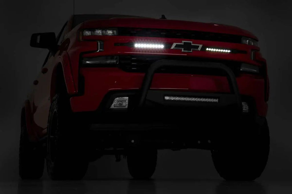 LED Light Kit | Grille Mount | 10" Chrome Slimline Pair | Chevy Silverado 1500 (19-22) by Rough Country