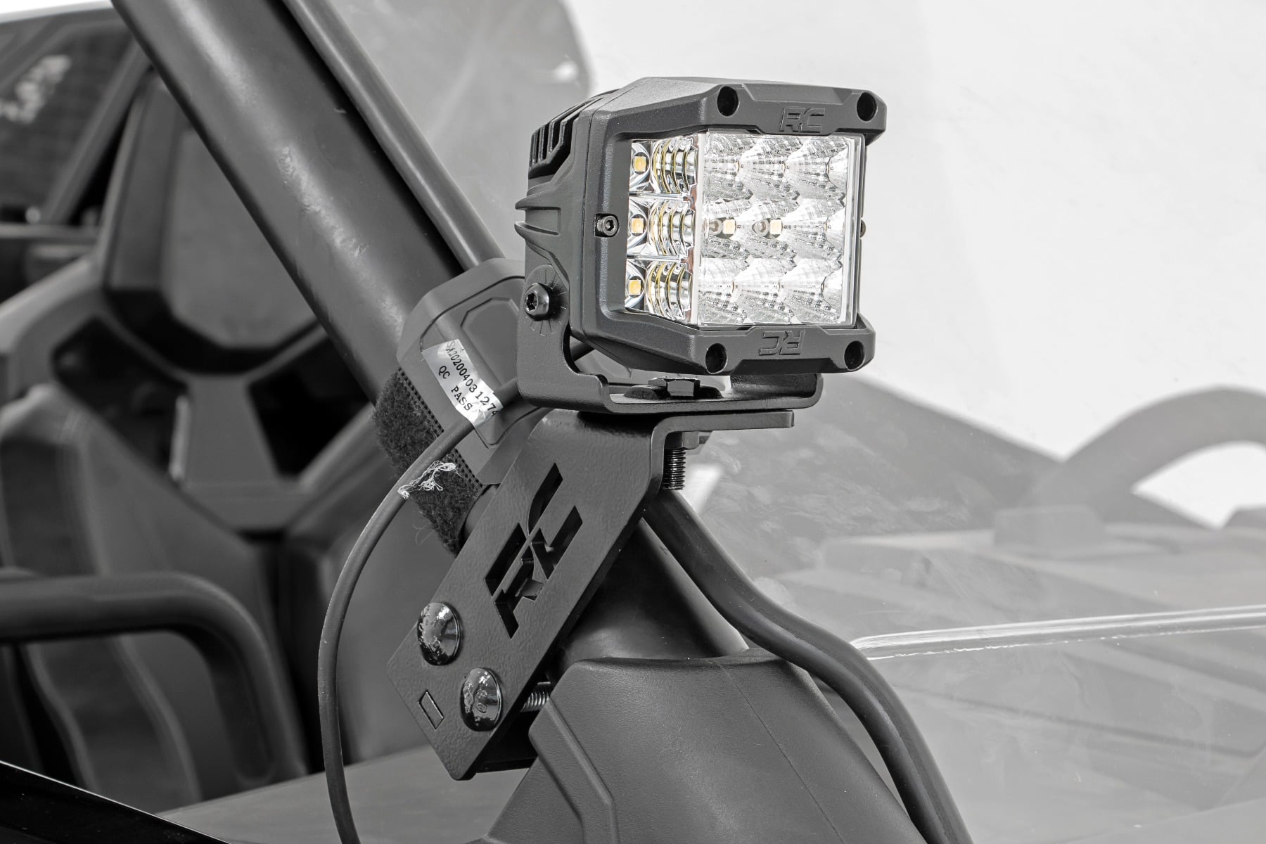 LED Light Kit | "A" Pillar Mount | 2" Black Pair | Amber DRL | Polaris RZR PRO XP by Rough Country