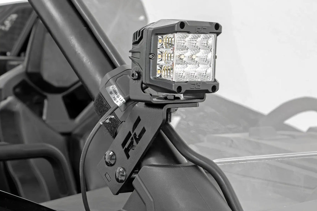 LED Light Kit | "A" Pillar Mount | 2" Black Pair | Spot | Polaris RZR PRO XP by Rough Country