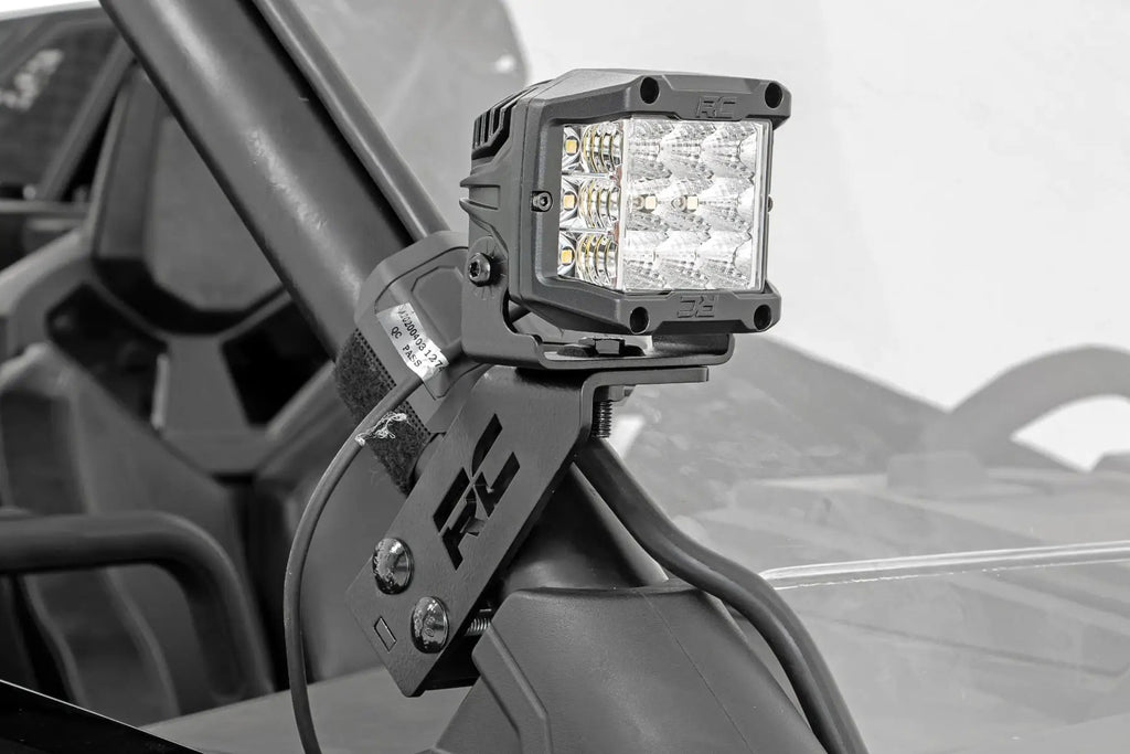 LED Light Kit | "A" Pillar Mount | 2" Black Pair | Spot | Polaris RZR PRO XP by Rough Country