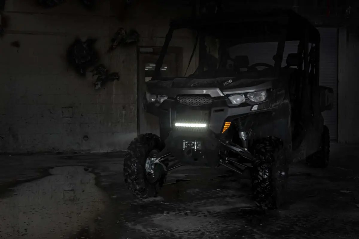 LED Light | Bumper Mount | 12" Black Single Row | Can-Am Defender HD 8/HD 9/HD 10 by Rough Country