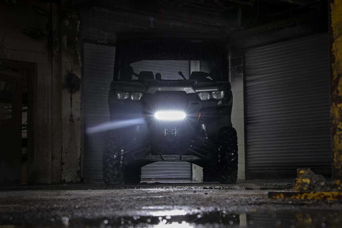 LED Light | Bumper Mount | 12" Black Single Row | Can-Am Defender HD 8/HD 9/HD 10 by Rough Country