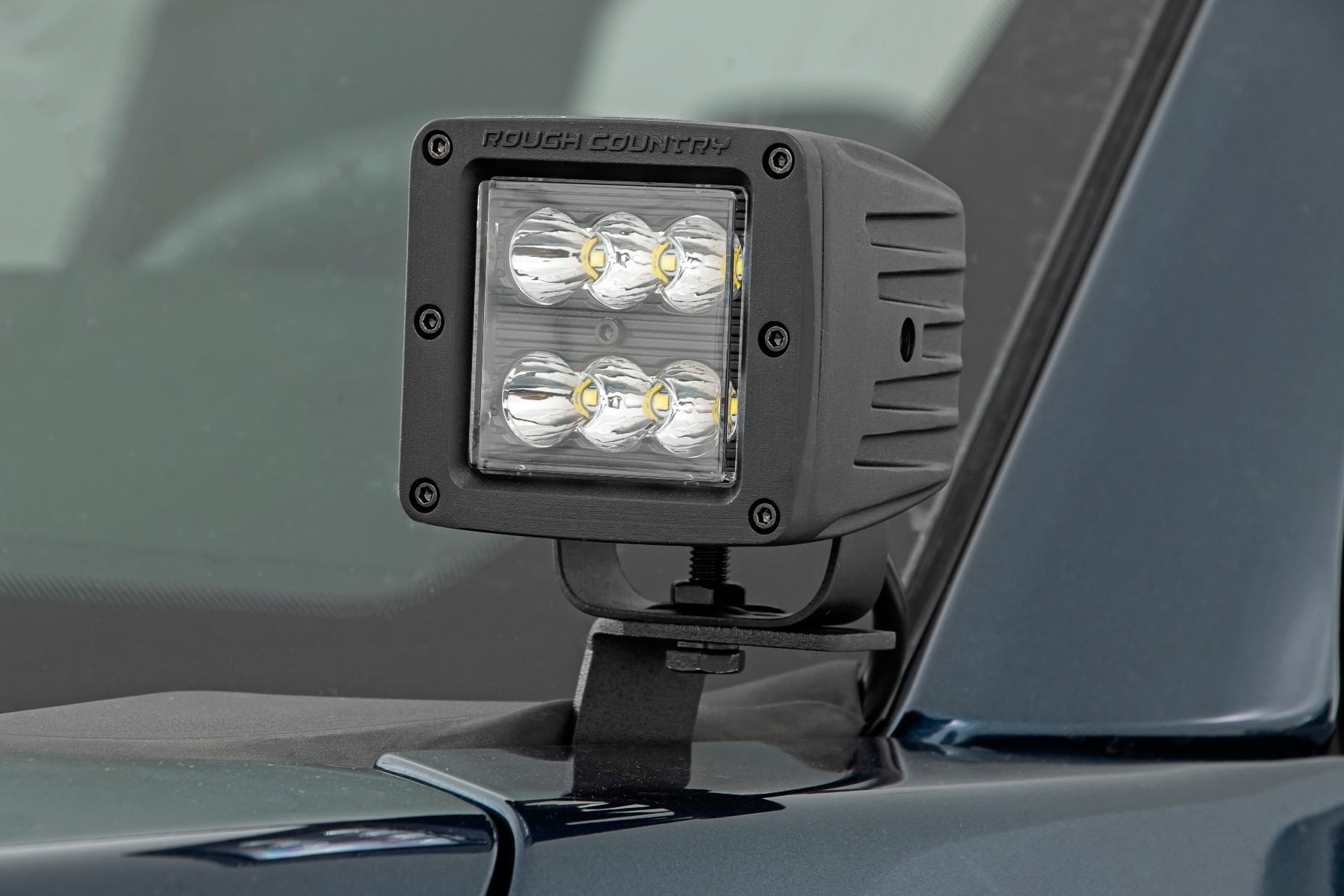 LED Light Kit | Ditch Mount | 2" Black Pair | Flood | Ford F-150 (15-26)/F-150 Lightning (22-26) by Rough Country