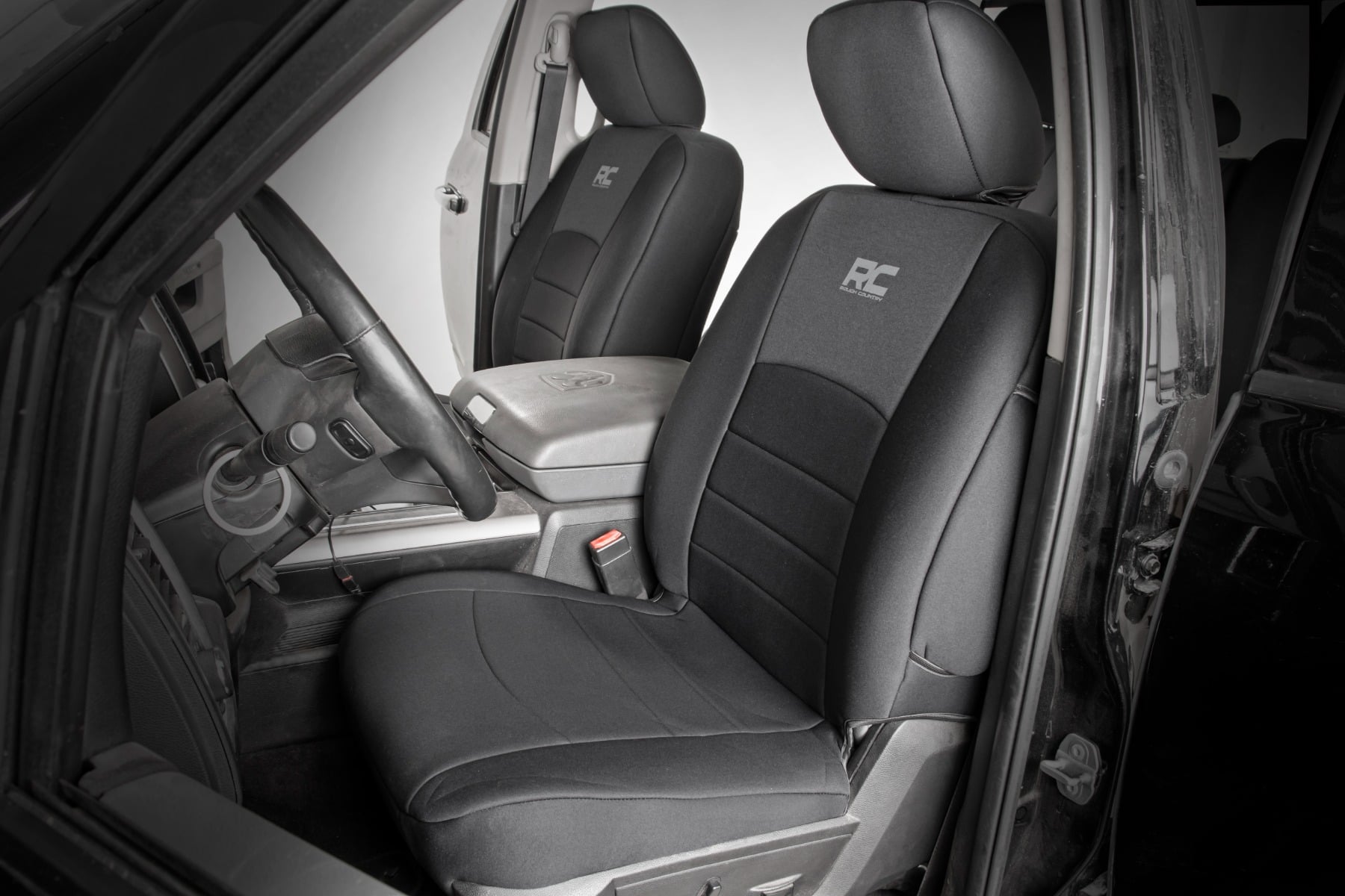 Seat Covers | FR Bucket RR Full bench | Ram 1500 (09-18)/2500 (11-18)/3500 (11-18) by Rough Country