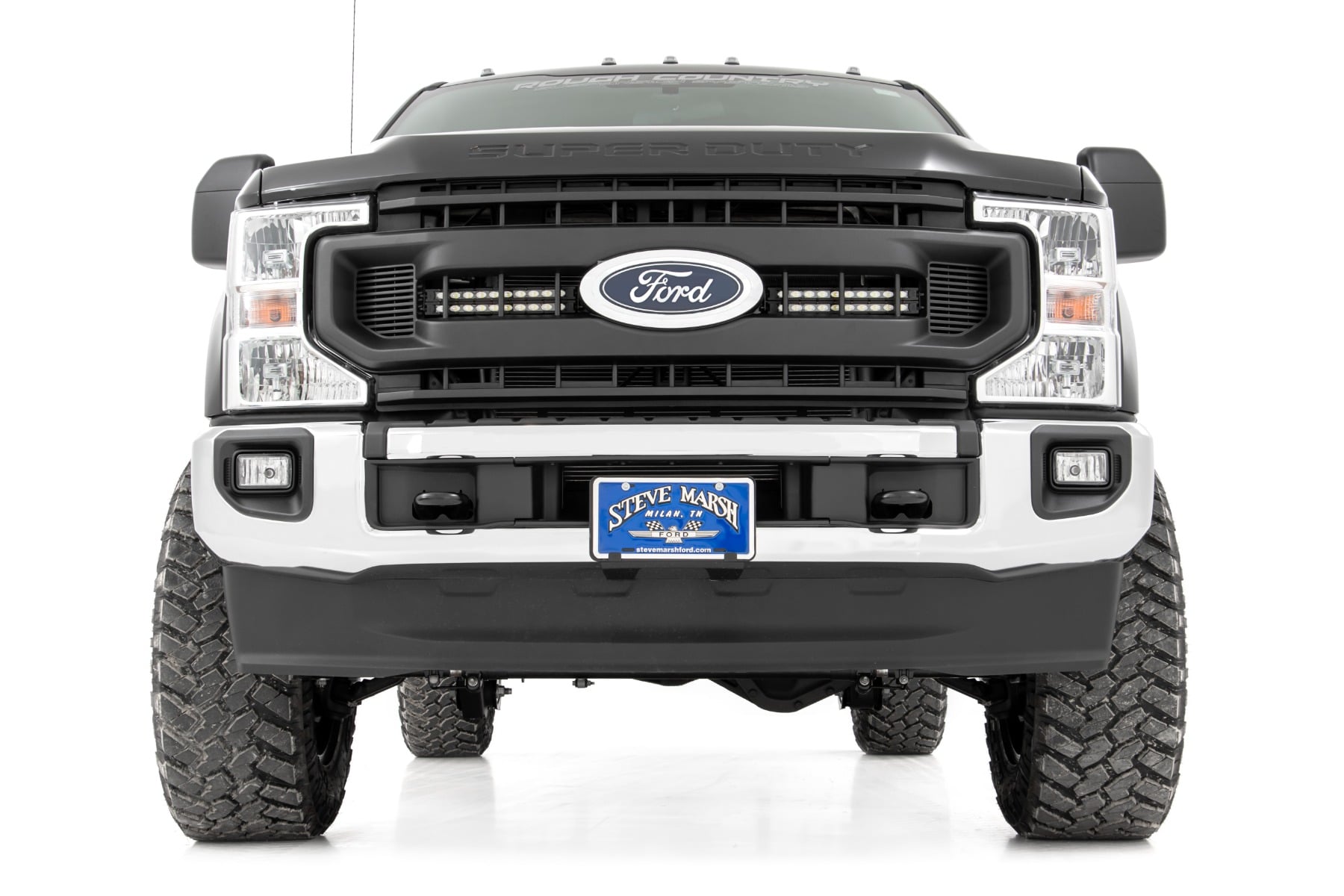 LED Light Kit | Grille Mount | 10 Inch Black | Slimline | Ford F-250 Super Duty (20-22) by Rough Country