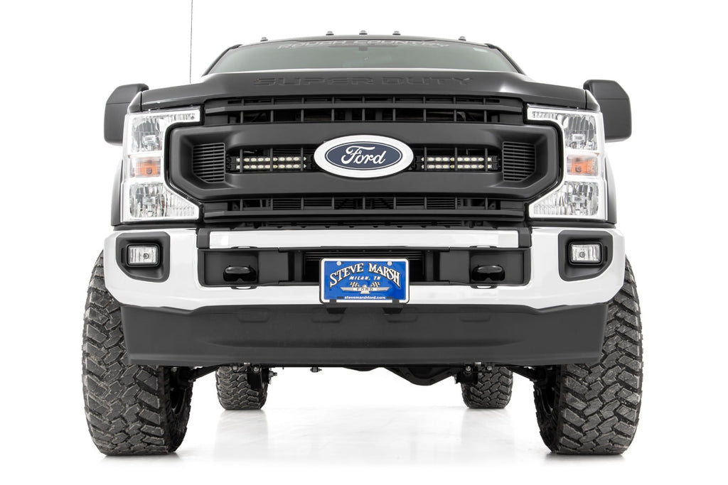 LED Light Kit | Grille Mount | 10 Inch Black | Slimline | Ford F-250 Super Duty (20-22) by Rough Country