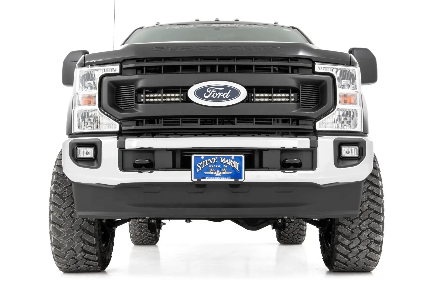 LED Light Kit | Grille Mount | 10 Inch Black | Slimline | Ford F-250 Super Duty (20-22) by Rough Country
