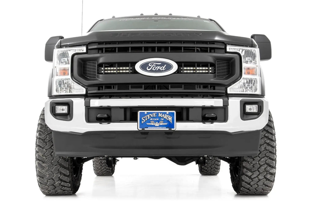 LED Light Kit | Grille Mount | 10 Inch Black | Slimline | Ford F-250 Super Duty (20-22) by Rough Country