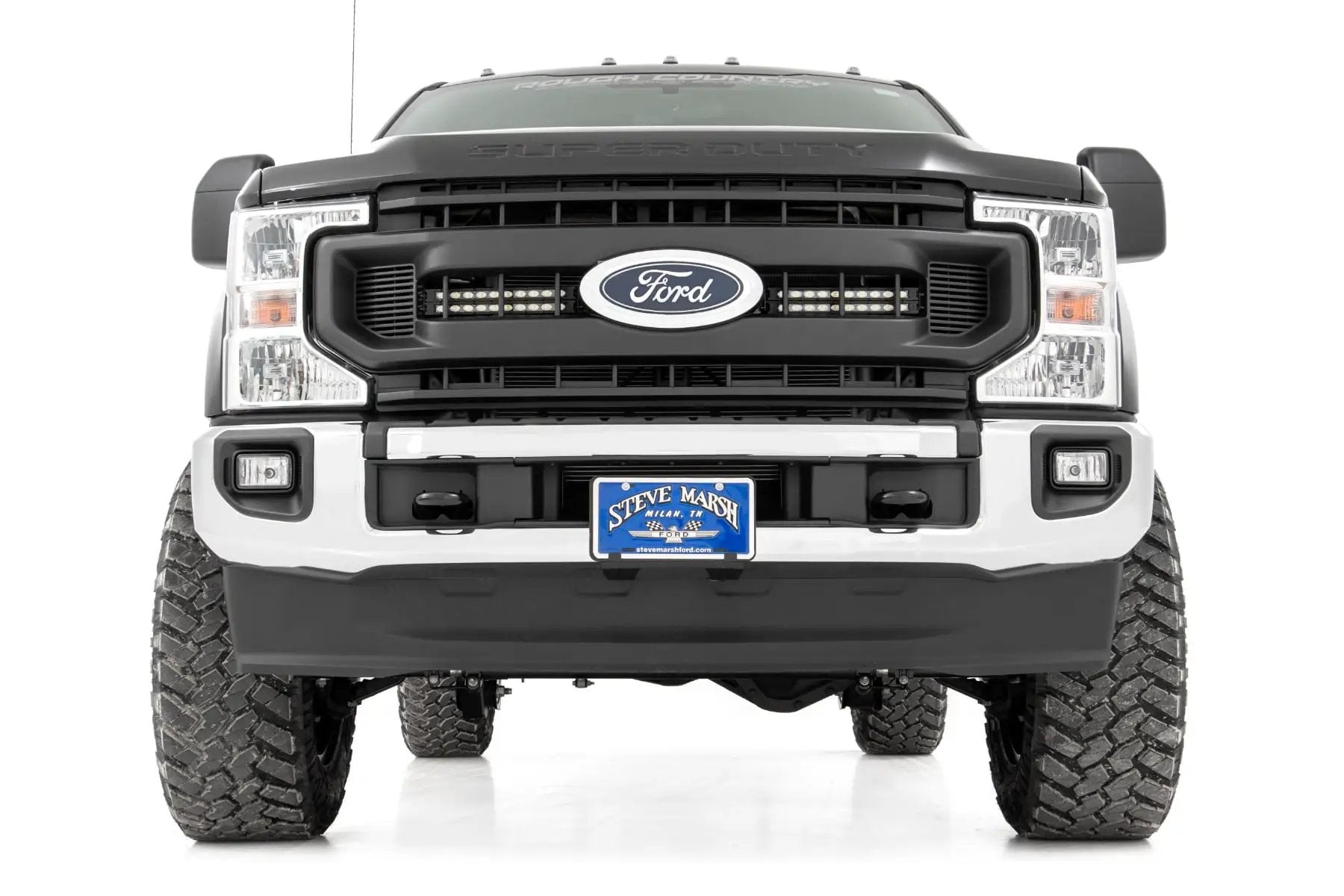 LED Light Kit | Grille Mount | 10 Inch Black | Slimline | Ford F-250 Super Duty (20-22) by Rough Country