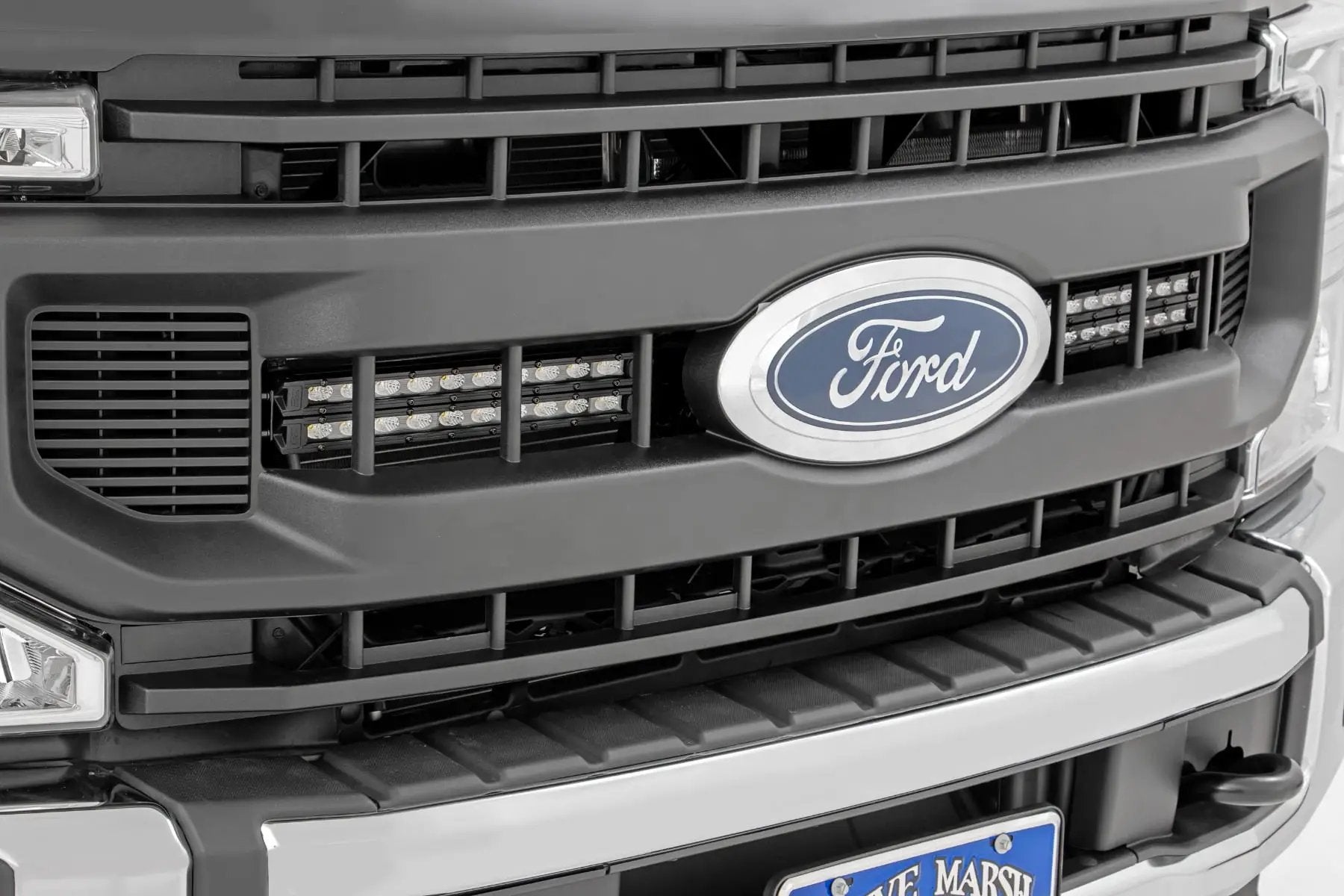 LED Light Kit | Grille Mount | 10 Inch Black | Slimline | Ford F-250 Super Duty (20-22) by Rough Country