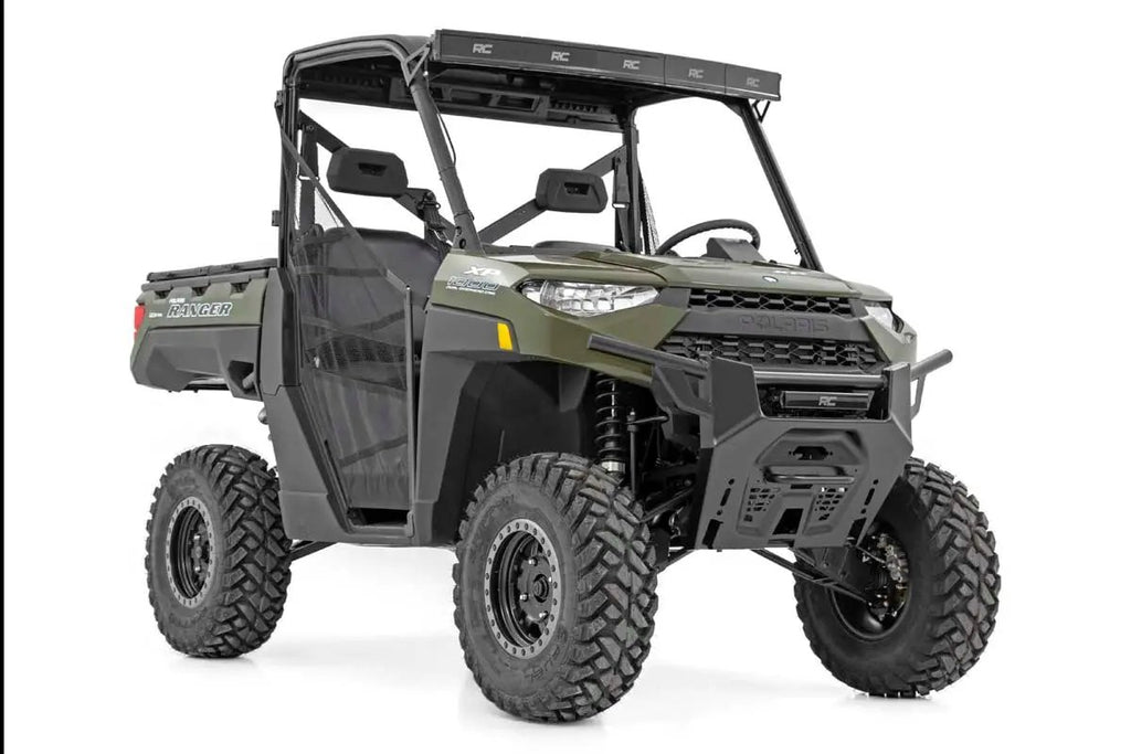 LED Light Kit | Bumper Mount | 12" Black Single Row | Polaris Ranger XP 1000 by Rough Country