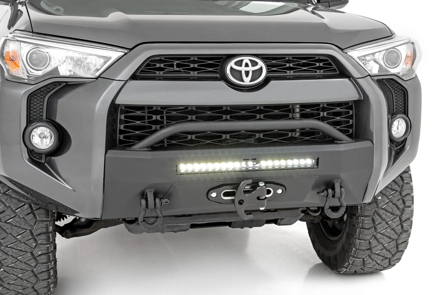 Front Bumper | Hybrid | 20" Blk LED | Amber | Toyota 4Runner 2WD/4WD (14-24) by Rough Country