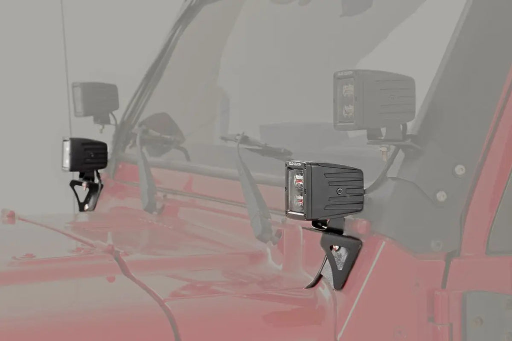 LED Light Mount | Lower Windshield | Pod | Jeep Wrangler TJ (97-06)/Wrangler Unlimited (04-06) by Rough Country