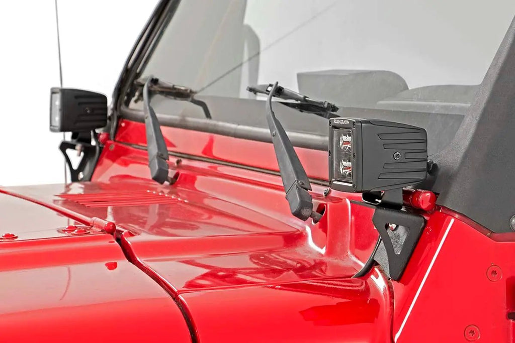 Light Mounts | Lower Windshield | Jeep Wrangler TJ (97-06)/Wrangler Unlimited (04-06) by Rough Country