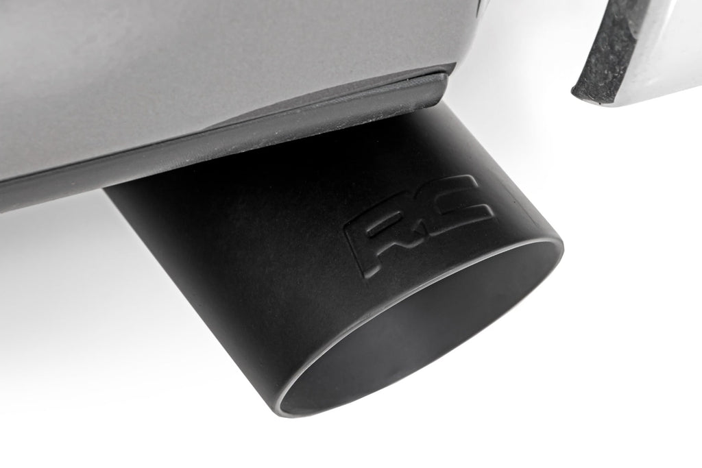 Exhaust Tip | Black | RC Logo | 2.5-3.125 Inch Pipe by Rough Country