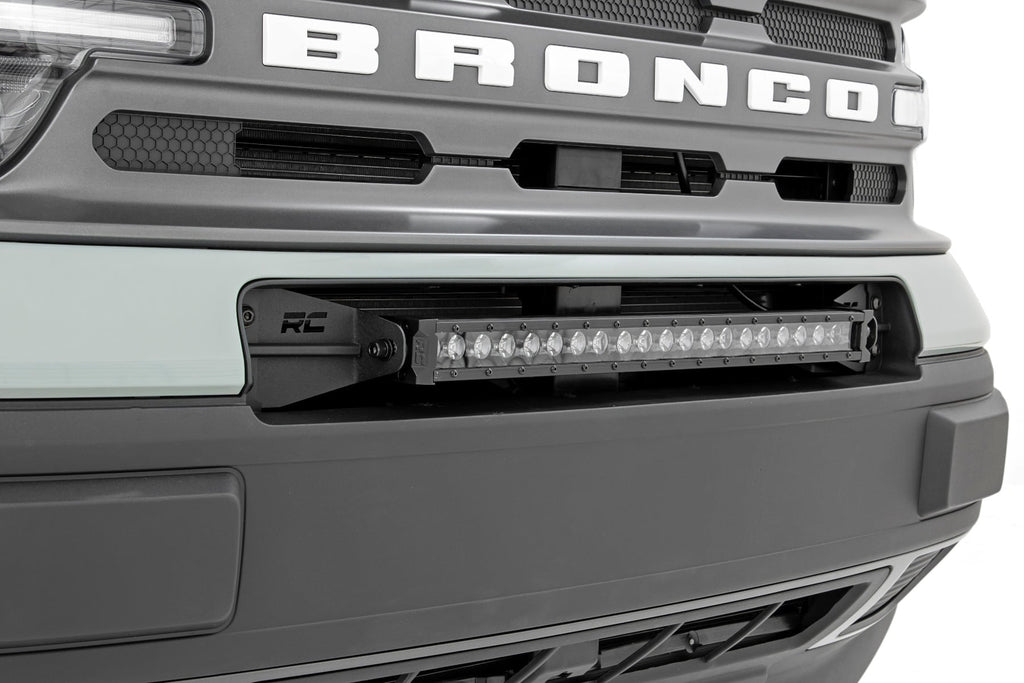 LED Light Kit | Bumper Mount | 20" Black Single Row | White DRL | Ford Bronco Sport (21-26) by Rough Country