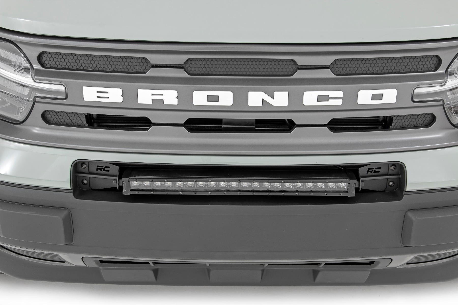 LED Light Kit | Bumper Mount | 20" Black Single Row | Ford Bronco Sport (21-26) by Rough Country