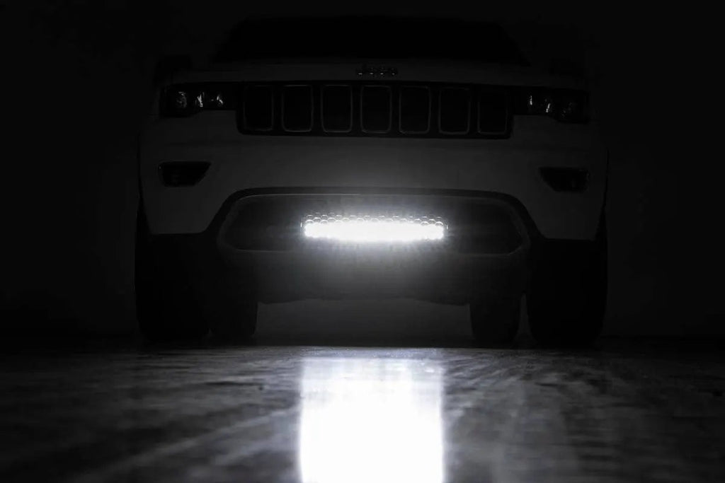 LED Light Kit | Bumper Mount | 20" Black Dual Row| Amber DRL | Jeep Grand Cherokee WK2 (11-20) by Rough Country