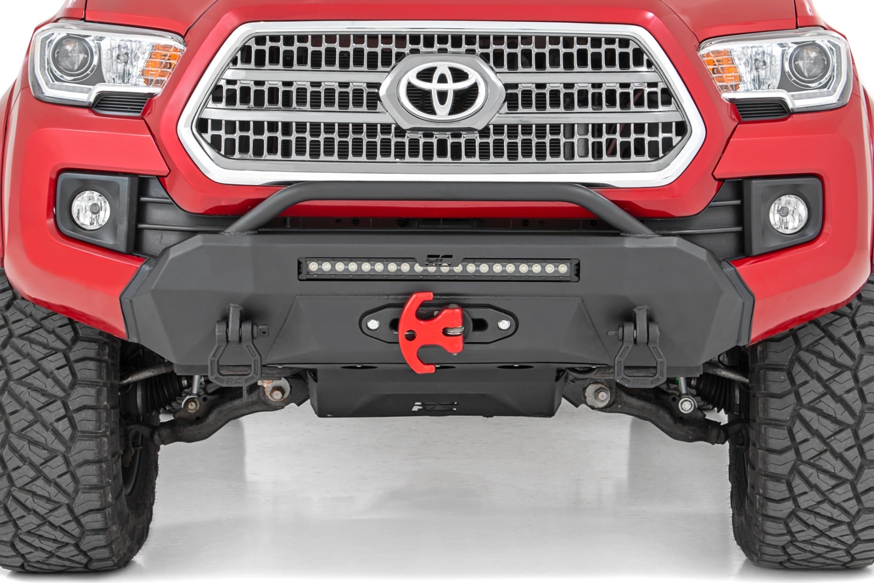 Front Bumper | Hybrid | 9500-Lb Pro Series Winch | Synthetic Rope | Toyota Tacoma (16-23) by Rough Country