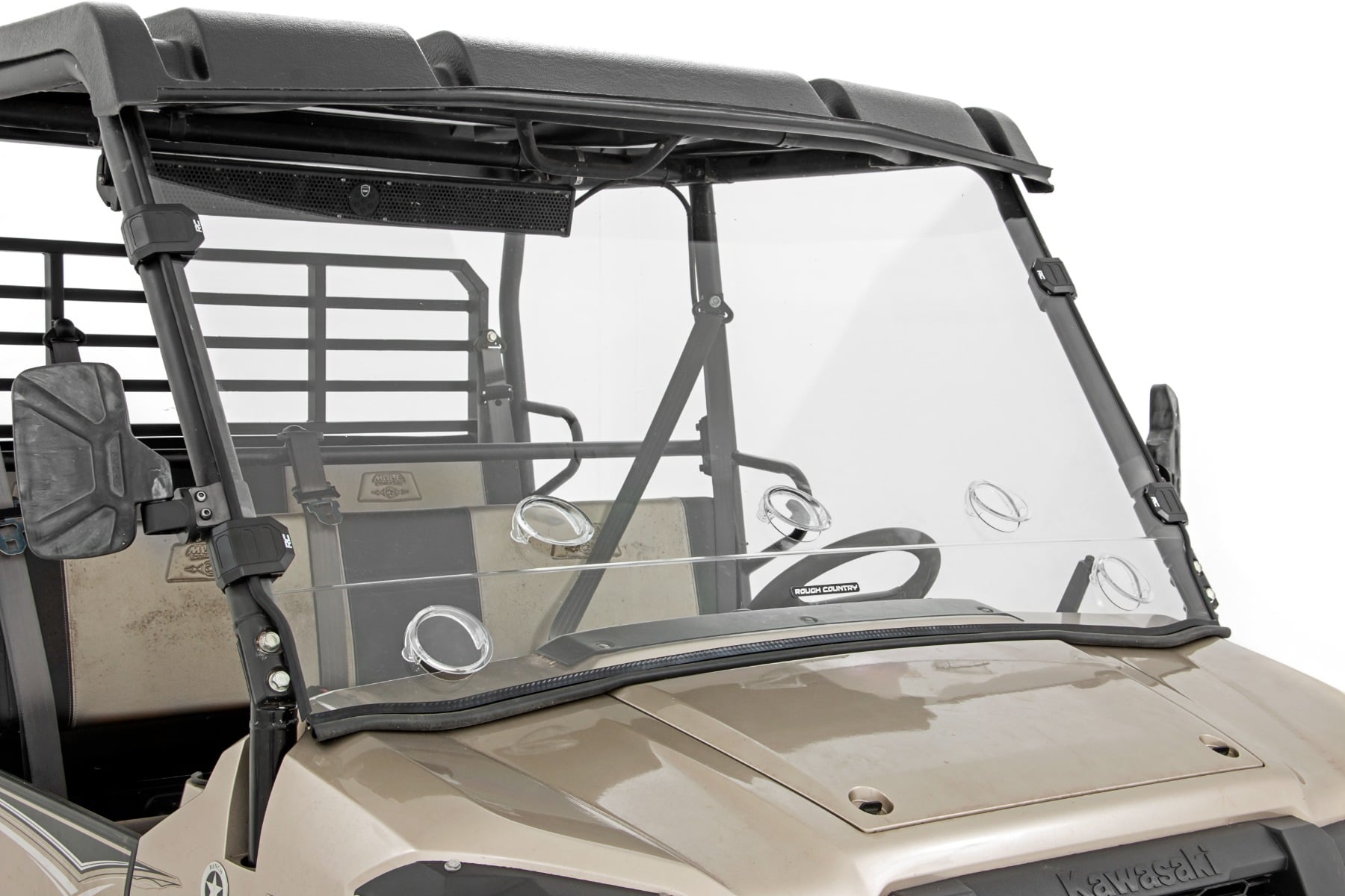 Vented Full Windshield | Scratch Resistant | Kawasaki Mule PRO-FX by Rough Country