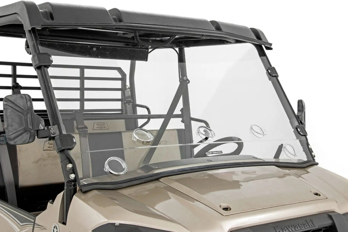 Vented Full Windshield | Scratch Resistant | Kawasaki Mule PRO-FX by Rough Country