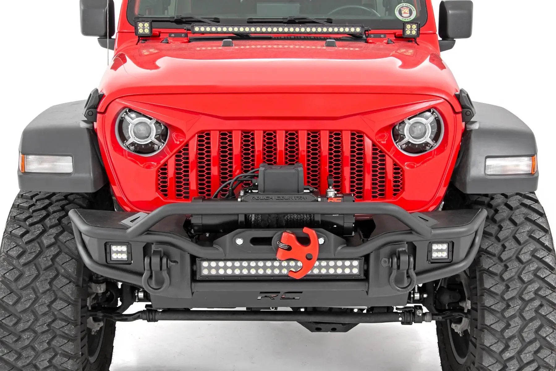 9 Inch DRL Halo LED Headlights | DOT Approved | Jeep Gladiator JT/Wrangler JL (18-26) by Rough Country