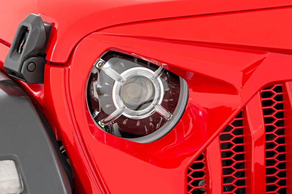 9 Inch DRL Halo LED Headlights | DOT Approved | Jeep Gladiator JT/Wrangler JL (18-26) by Rough Country