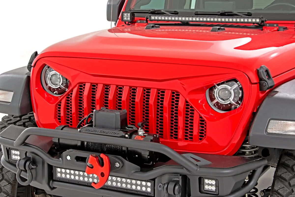 9 Inch DRL Halo LED Headlights | DOT Approved | Jeep Gladiator JT/Wrangler JL (18-26) by Rough Country