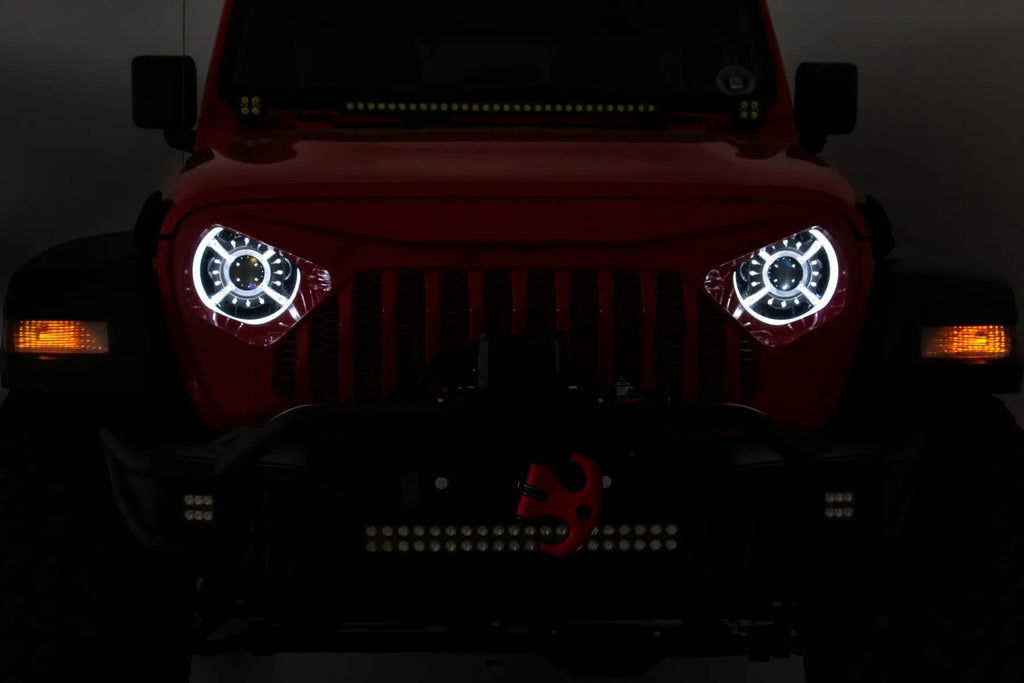 9 Inch DRL Halo LED Headlights | DOT Approved | Jeep Gladiator JT/Wrangler JL (18-26) by Rough Country