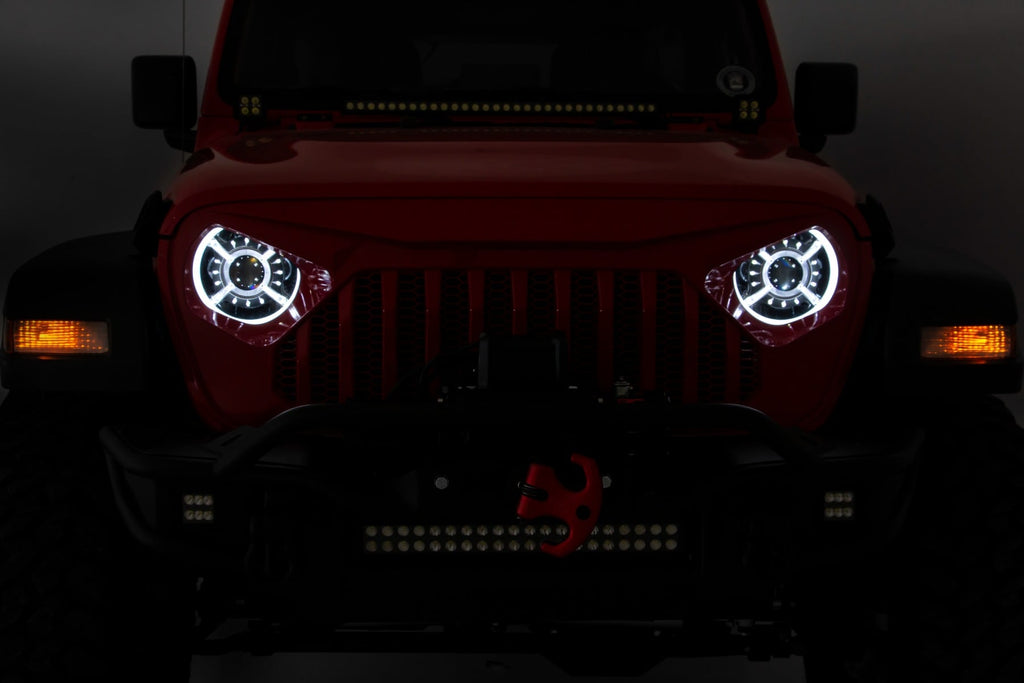 9 Inch DRL Halo LED Headlights | DOT Approved | Jeep Gladiator JT/Wrangler JL (18-26) by Rough Country