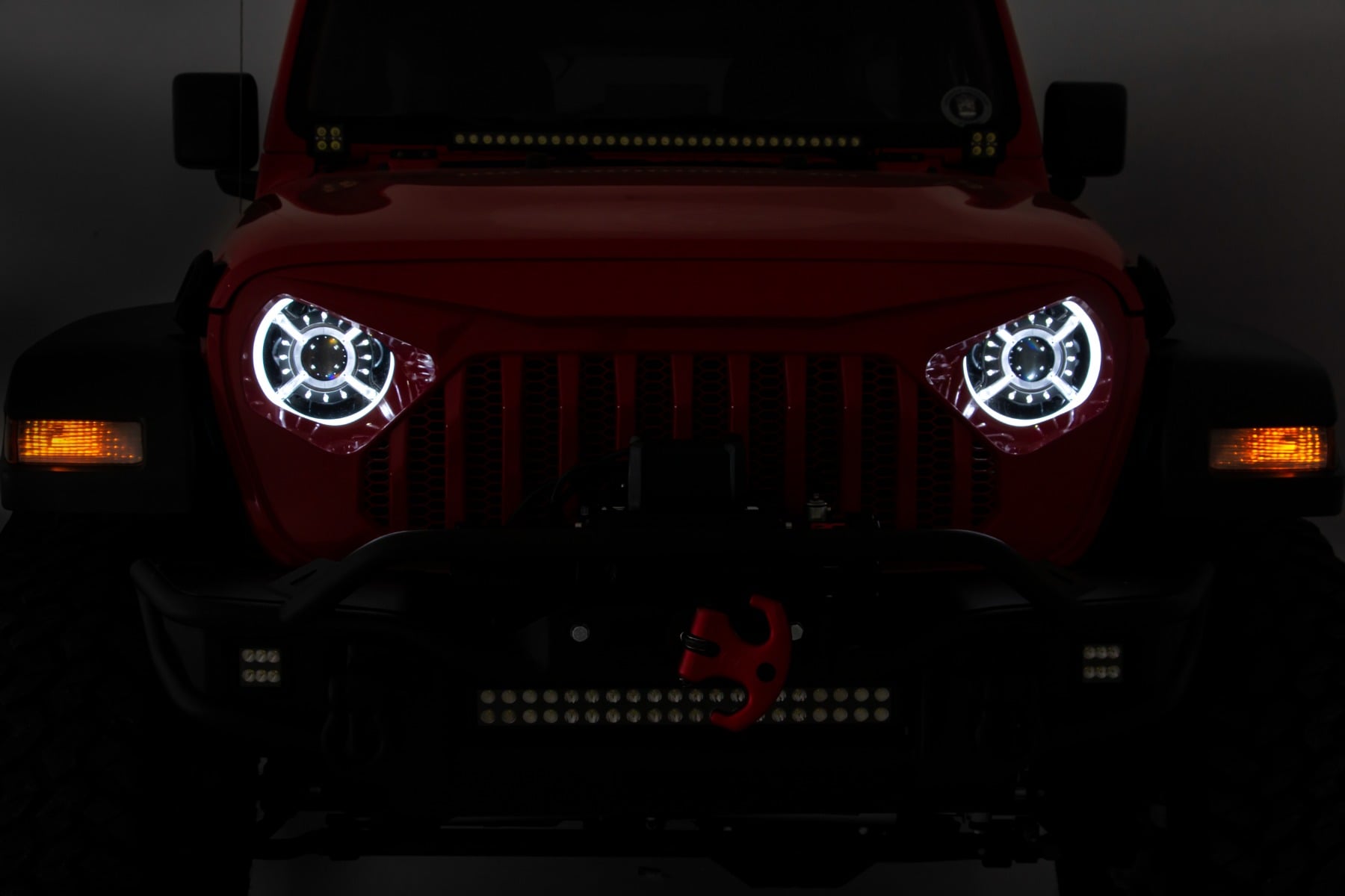 9 Inch DRL Halo LED Headlights | DOT Approved | Jeep Gladiator JT/Wrangler JL (18-26) by Rough Country