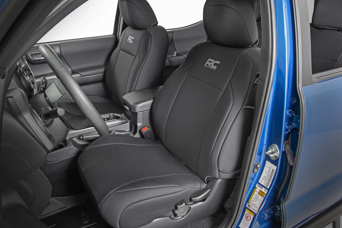 Seat Covers | FR & RR | Double Cab | Toyota Tacoma 2WD/4WD (2016-2023) by Rough Country